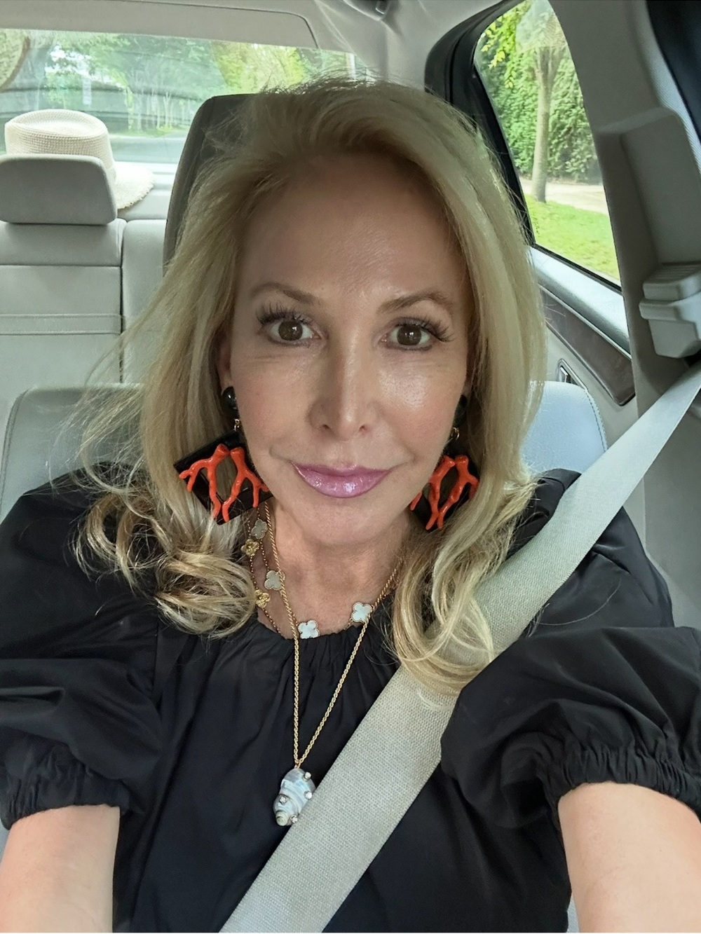 Handcrafted Orange Coral-Shaped Drop Earrings - Women Jewelry